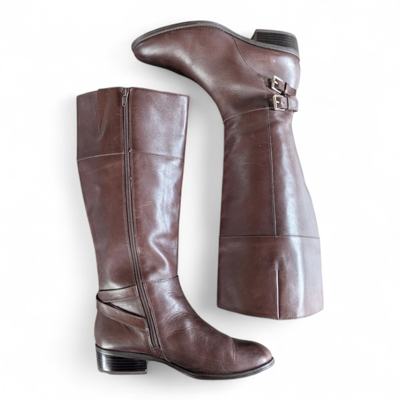 Ralph Lauren Women's Leather Marba Riding Boot Dark Brown Burnished Sz 8.5 B - Picture 6 of 14